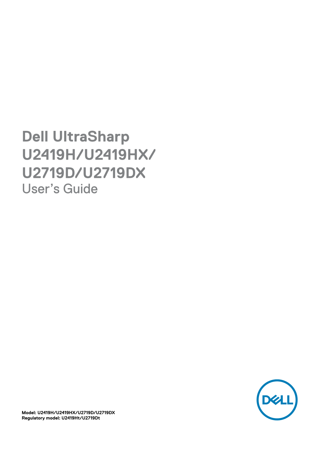 Dell Ultrasharp U2419H/U2419HX/ U2719D/U2719DX User’S Guide