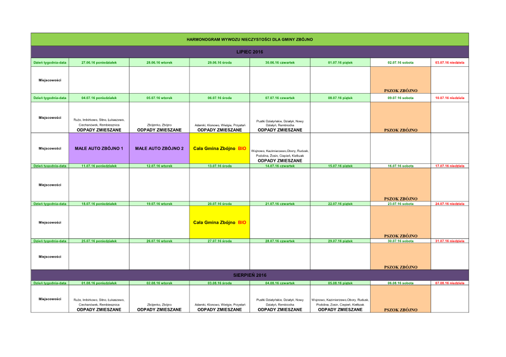 Pobierz Harmonogram Lipiec