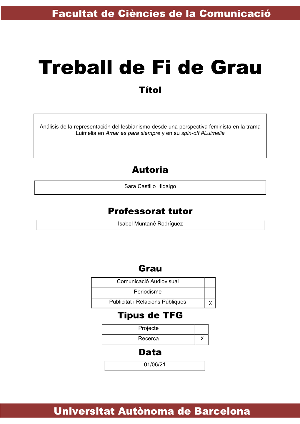 Treball De Fi De Grau Títol