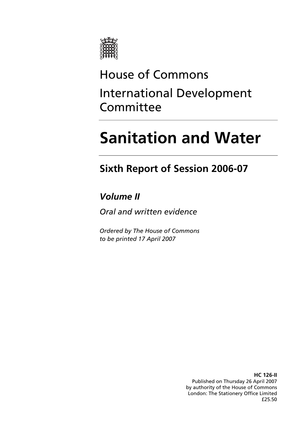 Sanitation and Water