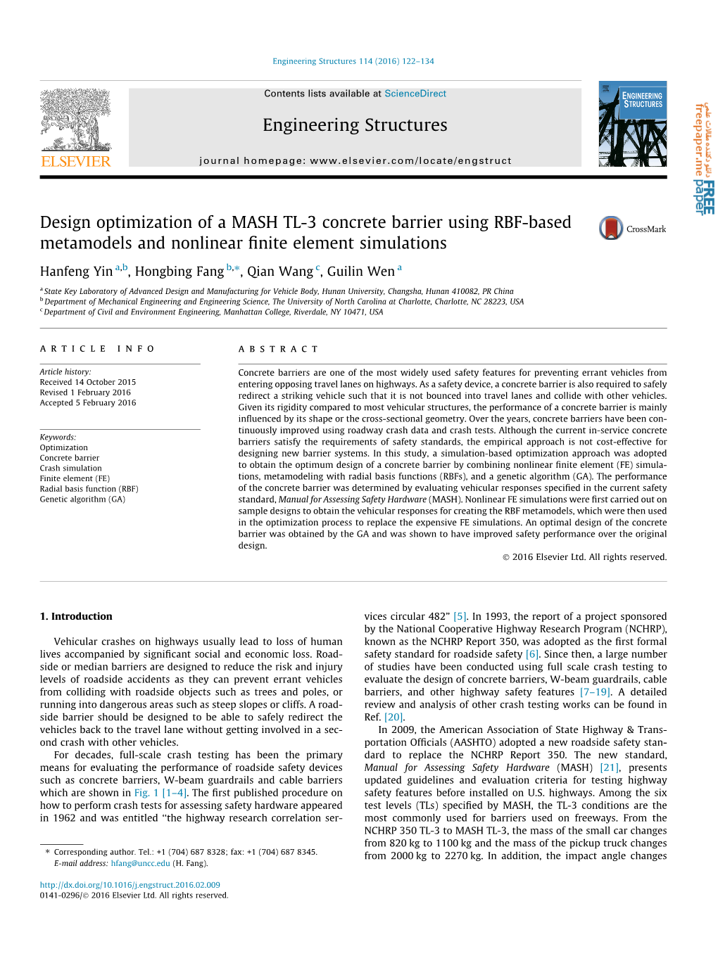 Design Optimization of a MASH TL-3 Concrete Barrier Using RBF-Based