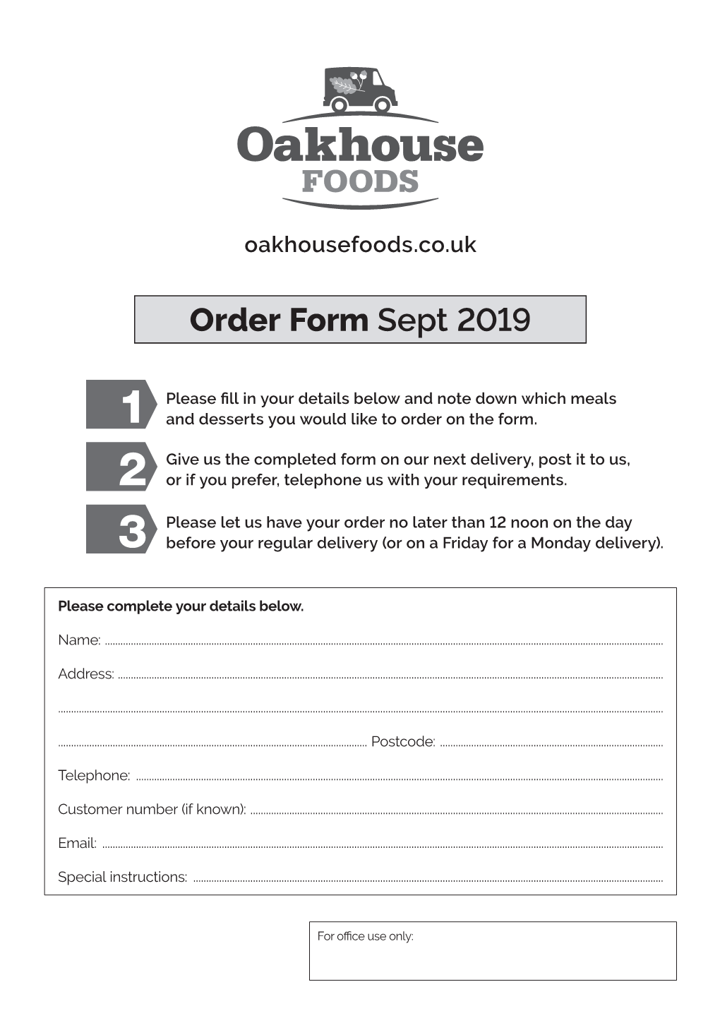 Order Form Sept 2019