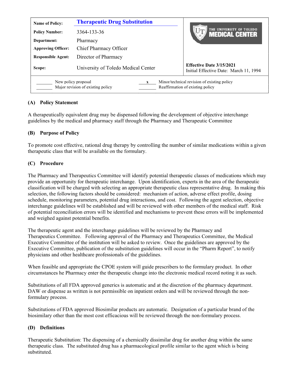 3364-133-36 Therapeutic Drug Substitutions Page 2