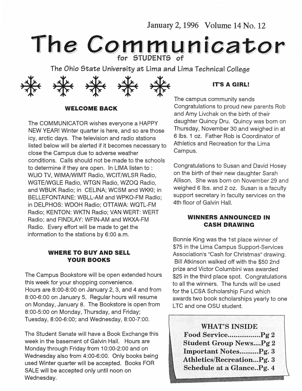 The Communicator for STUDENTS of the Ohio State University at Lima and Lima Technical College