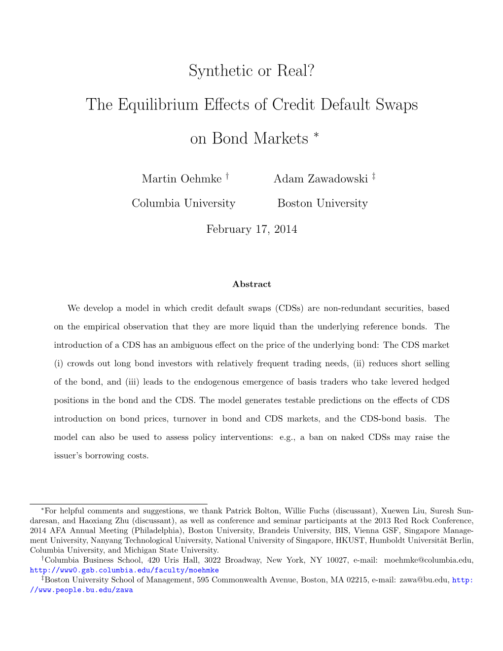 The Equilibrium Effects of Credit Default Swaps on Bond Markets