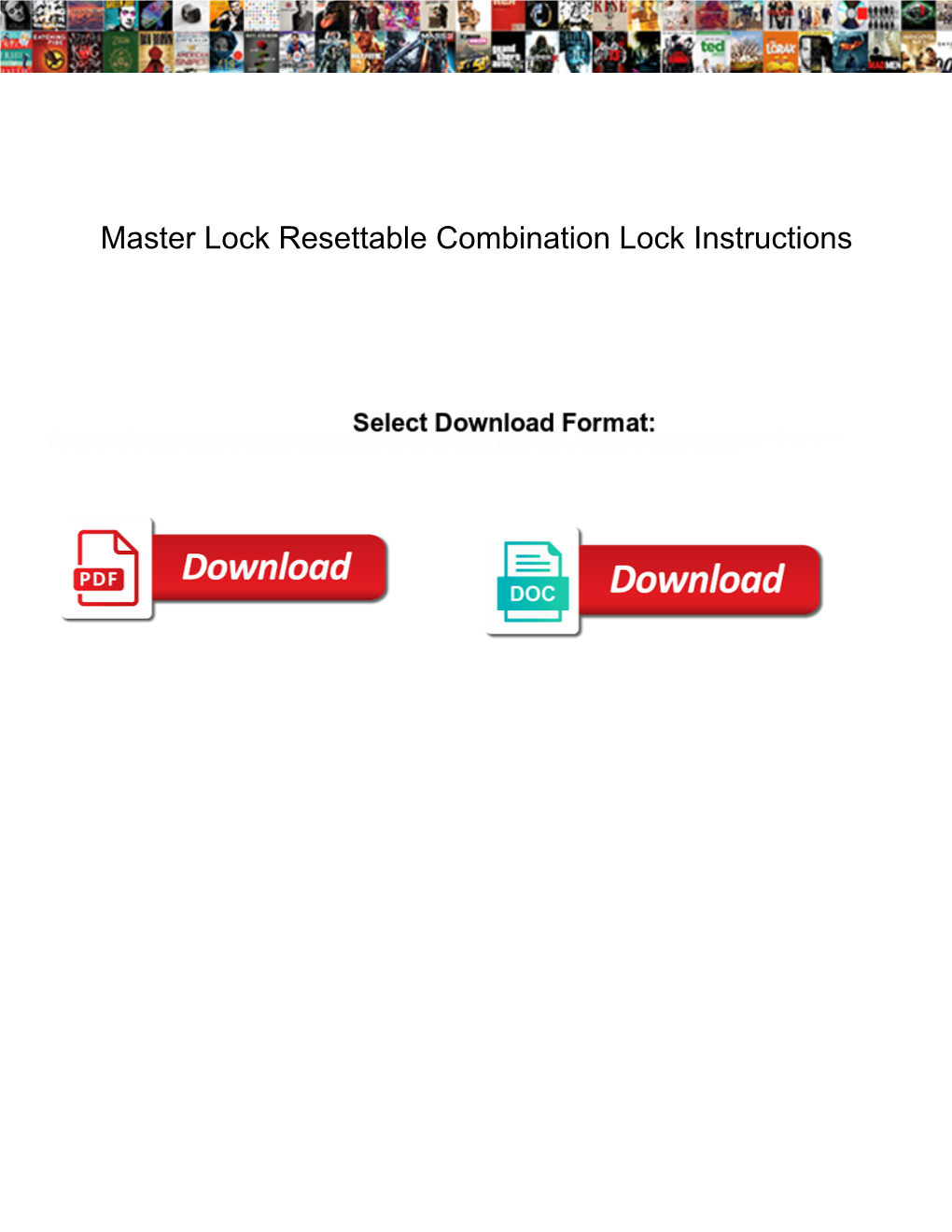 Master Lock Resettable Combination Lock Instructions