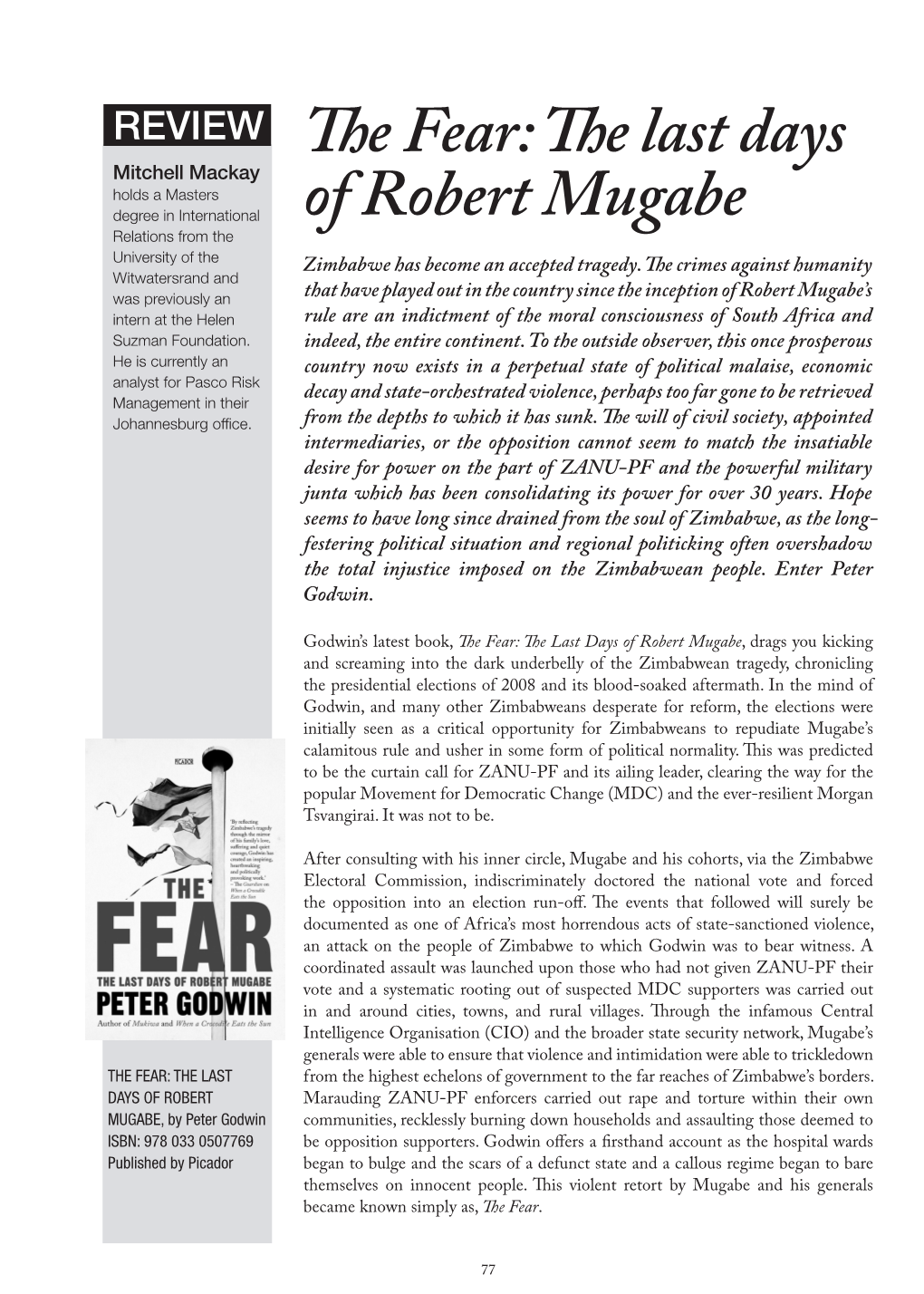 Review the Fear: the Last Days of Robert Mugabe