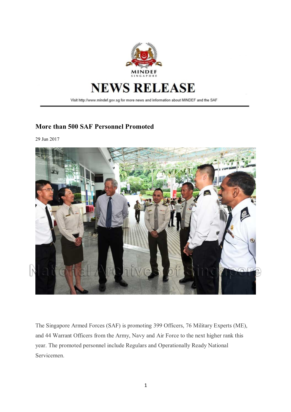 More Than 500 SAF Personnel Promoted