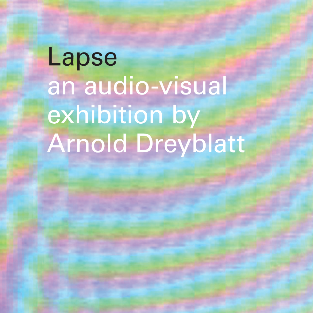 Lapse an Audio-Visual Exhibition by Arnold Dreyblatt