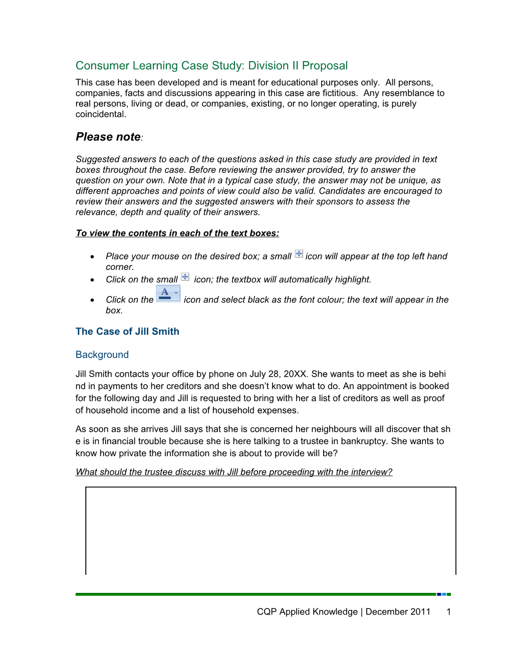 Consumer Learning Case Study: Division II Proposal