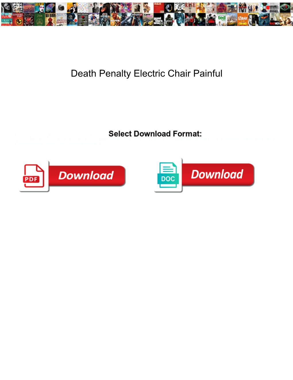 Death Penalty Electric Chair Painful Dvdarw