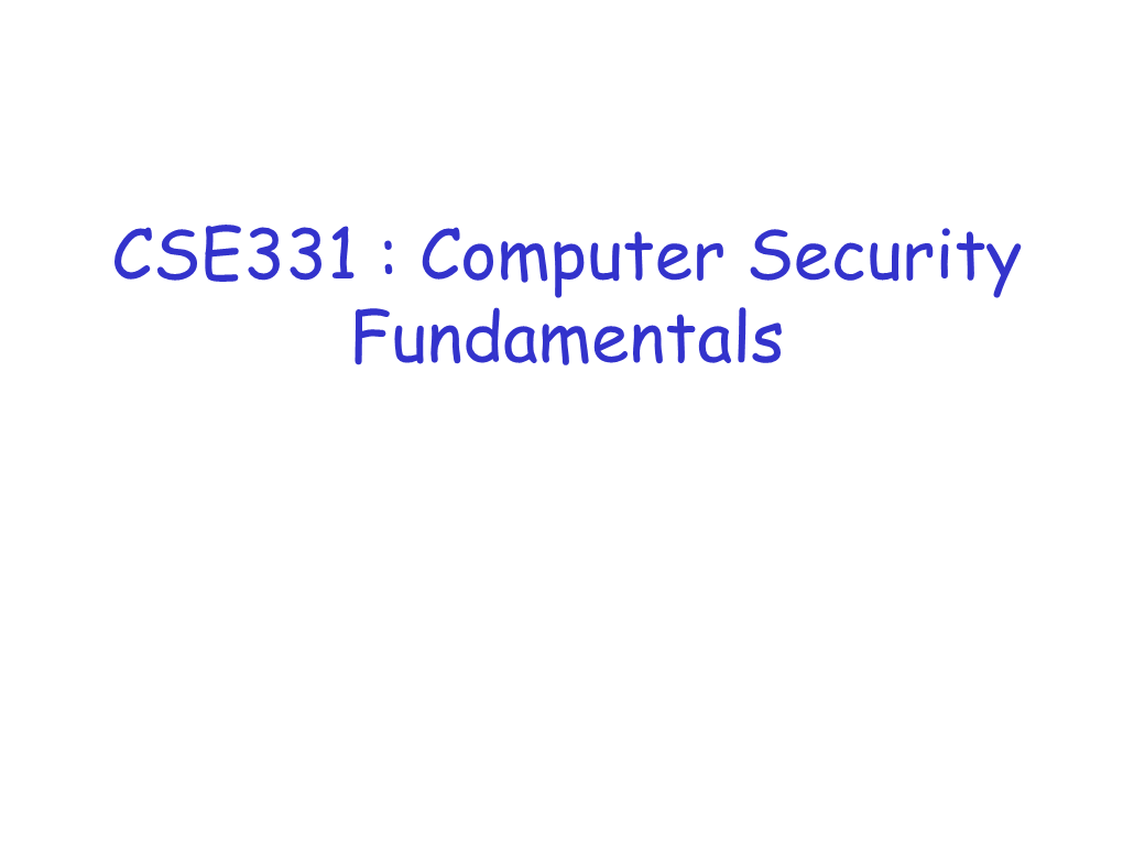 CSE331 : Computer Security Fundamentals Part I : Crypto (3)