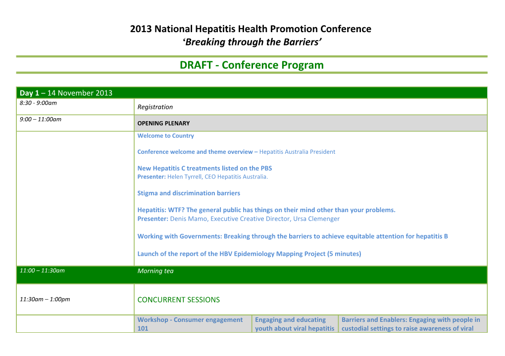 2013 National Hepatitis Health Promotion Conference