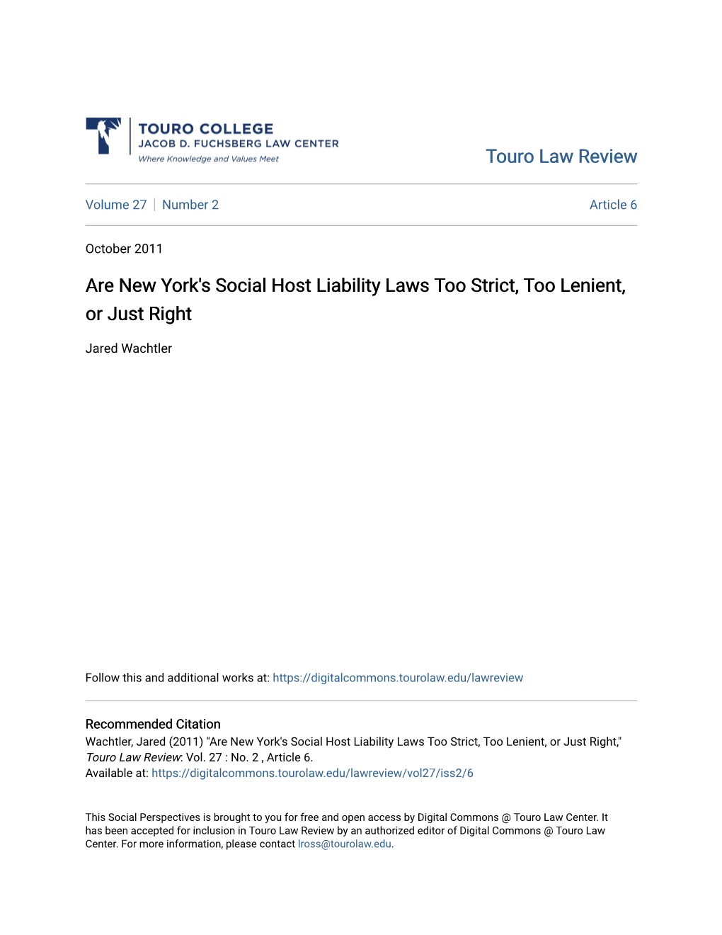 Are New York's Social Host Liability Laws Too Strict, Too Lenient, Or Just Right