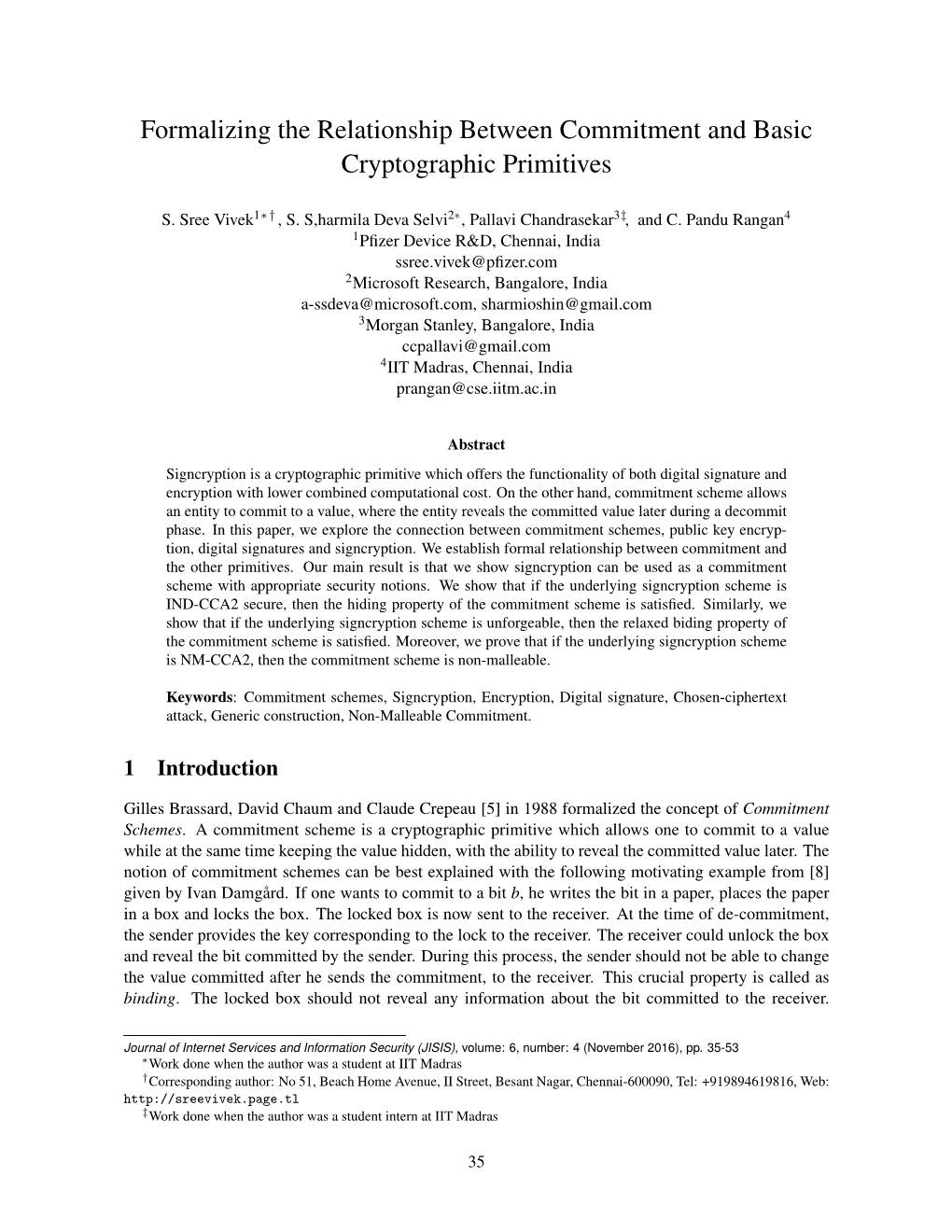 Formalizing the Relationship Between Commitment and Basic Cryptographic Primitives