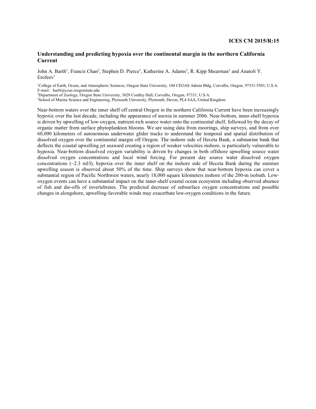 Understanding and Predicting Hypoxia Over the Continental Margin in the Northern California Current