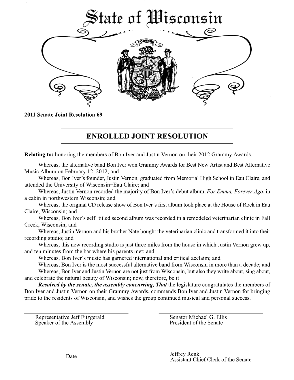 Enrolled Joint Resolution