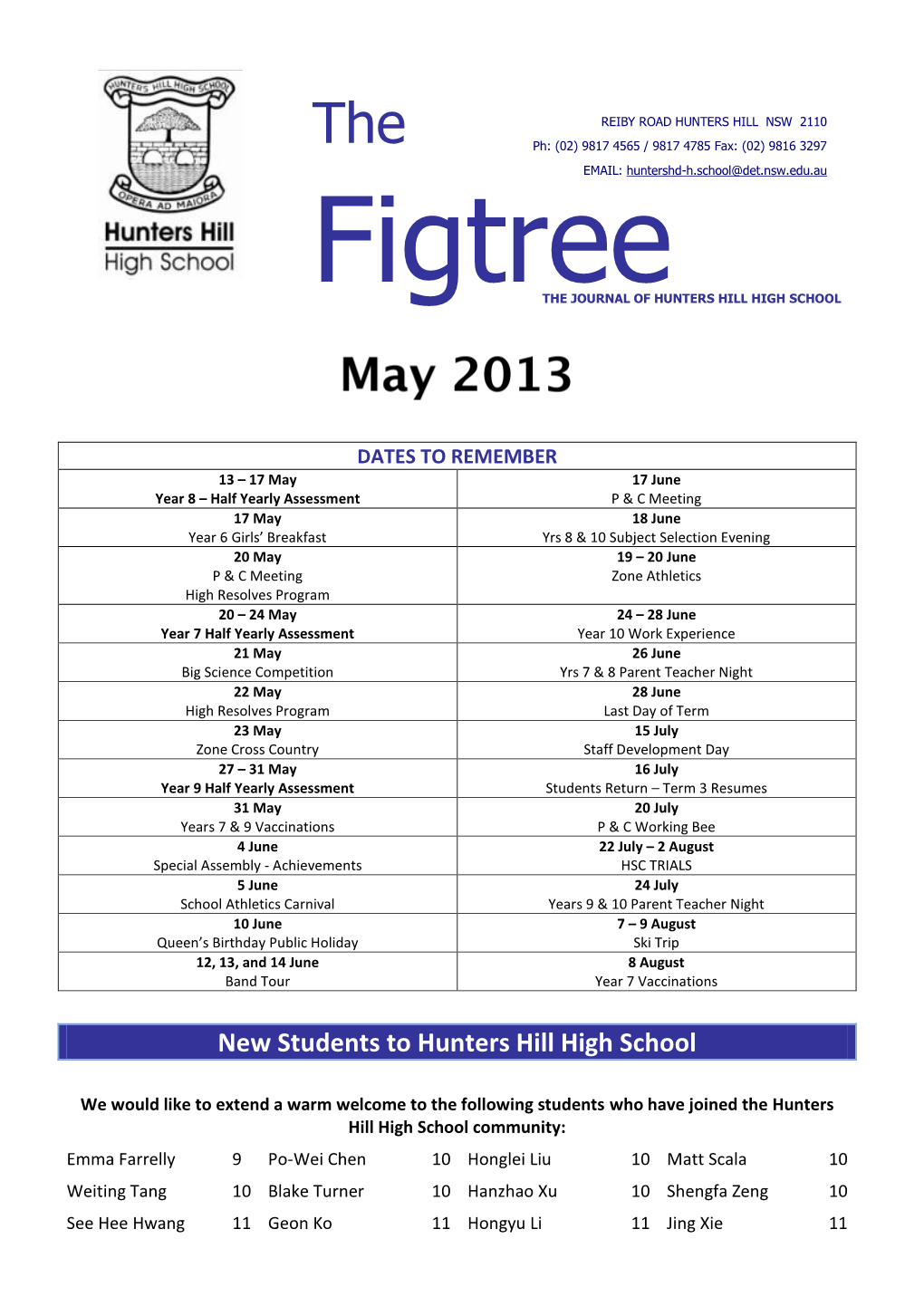 May Figtree Newsletter
