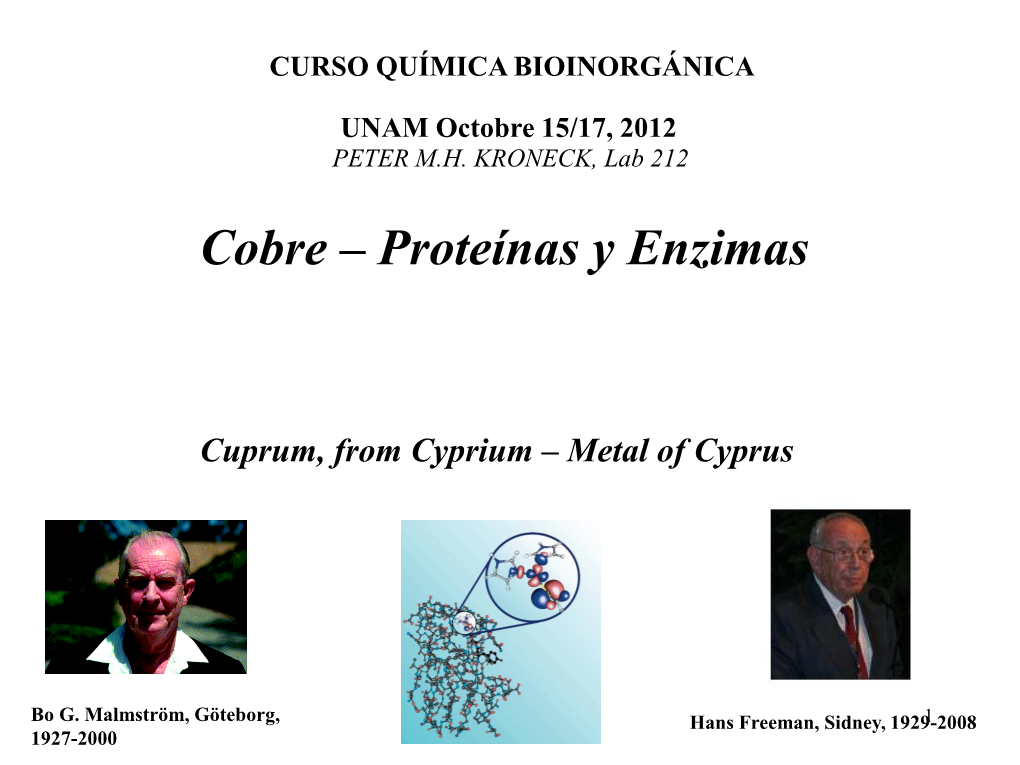 Cobre – Proteínas Y Enzimas