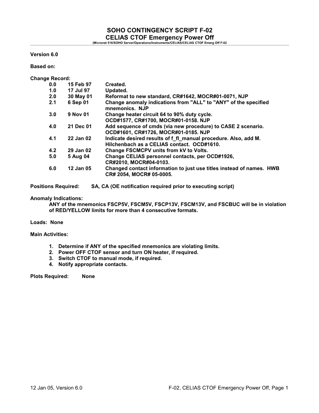 Soho Telemetry Burst Pass Plan Form s1