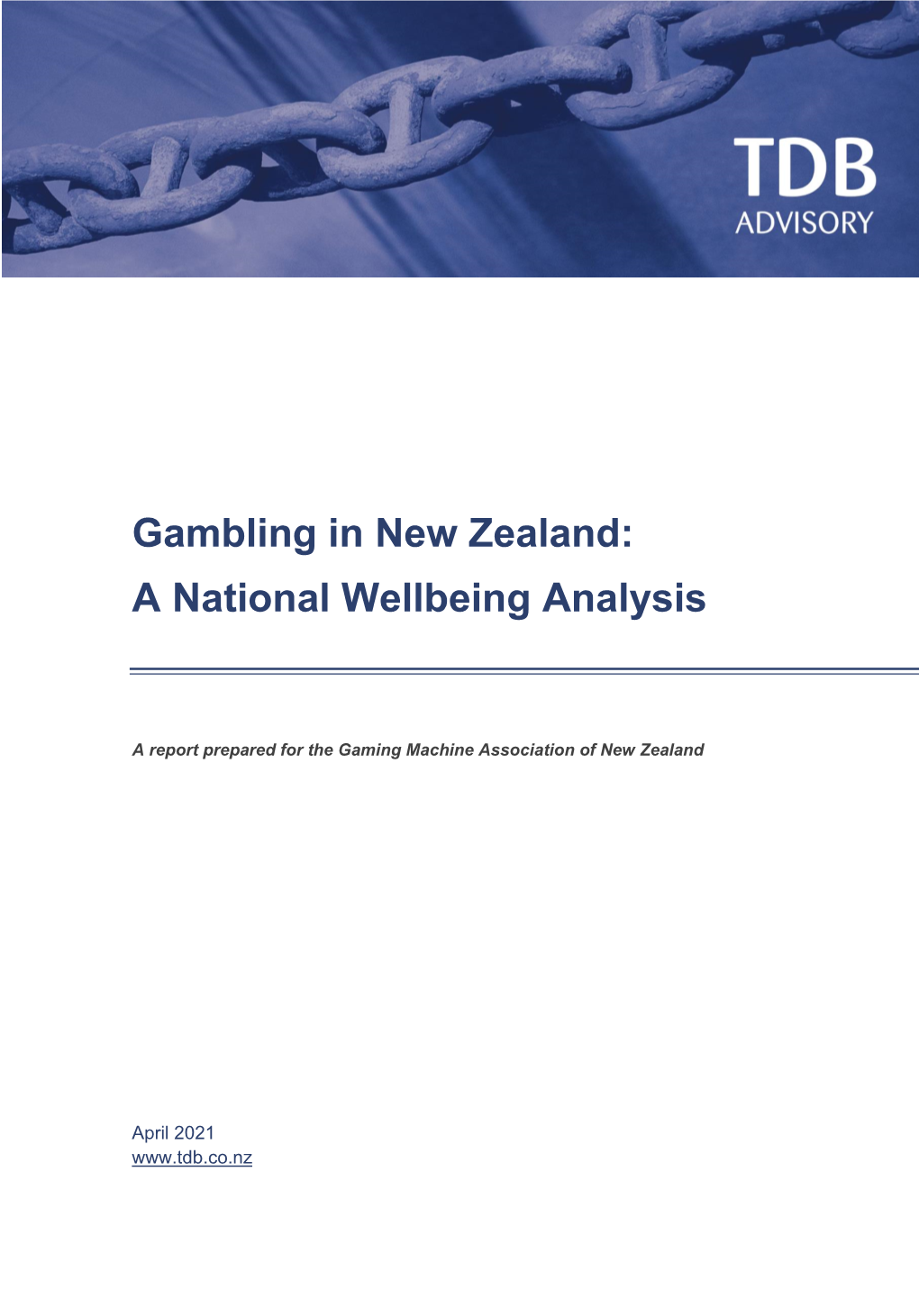 Gambling in New Zealand: a National Wellbeing Analysis