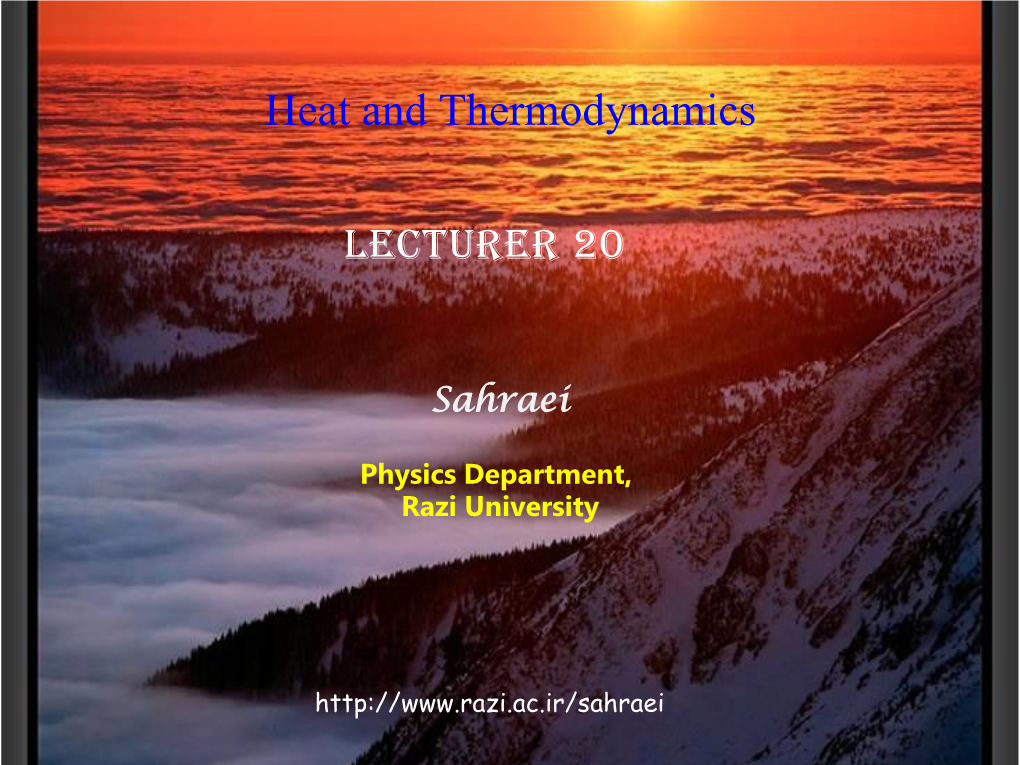 Heat and Thermodynamics