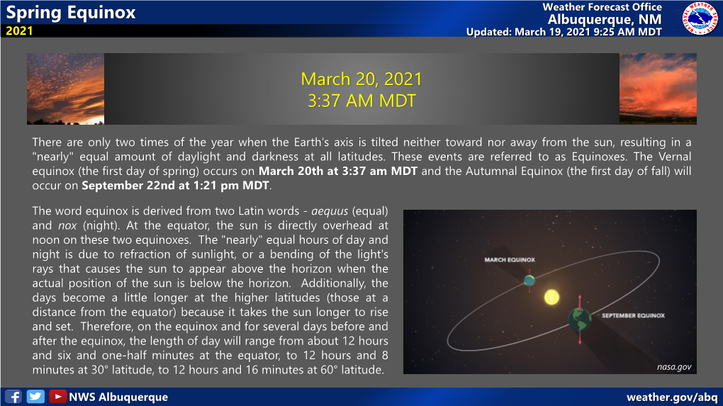 Spring Equinox March 20, 2021 3:37 AM