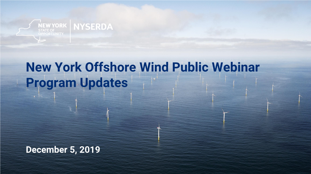 Offshore Wind Public Webinar, December 2019