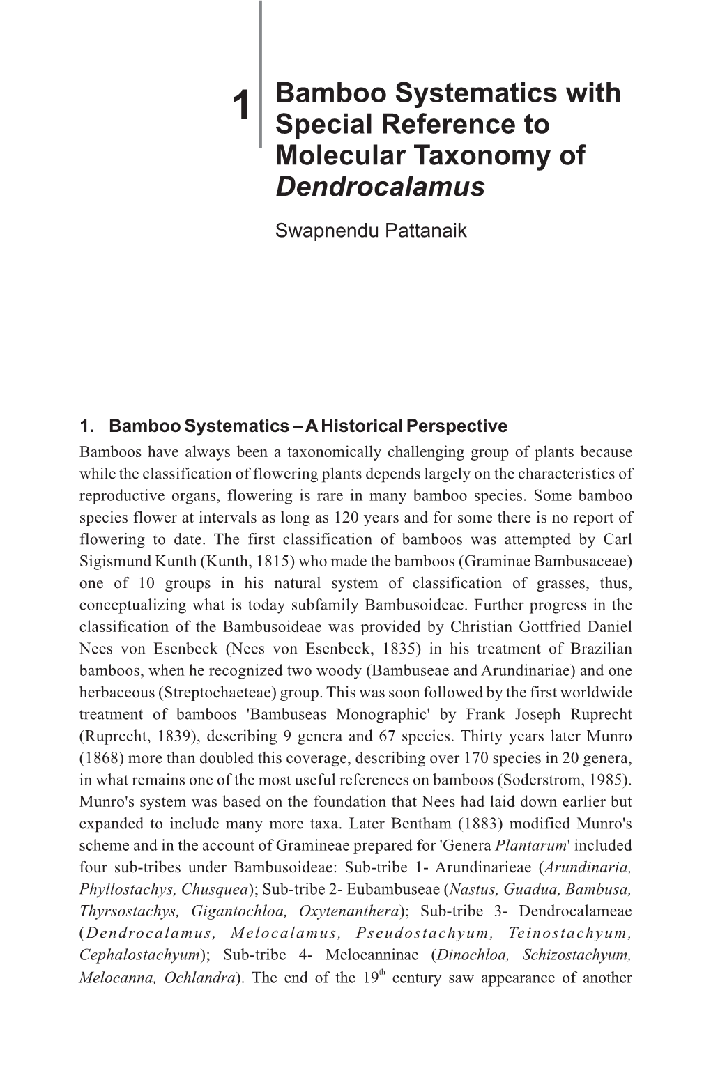 Bamboo Systematics with Special Reference to Molecular Taxonomy of Dendrocalamus 3