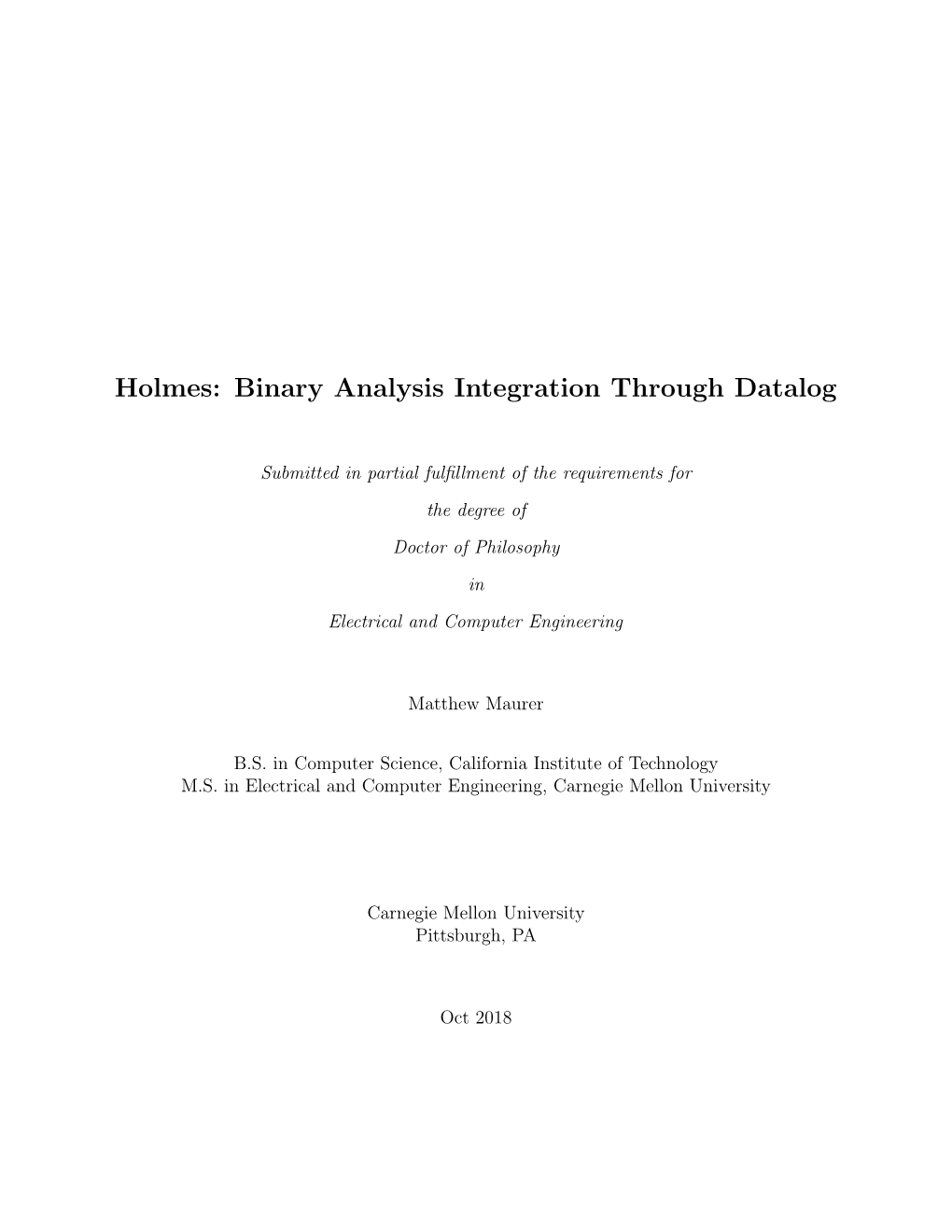Binary Analysis Integration Through Datalog