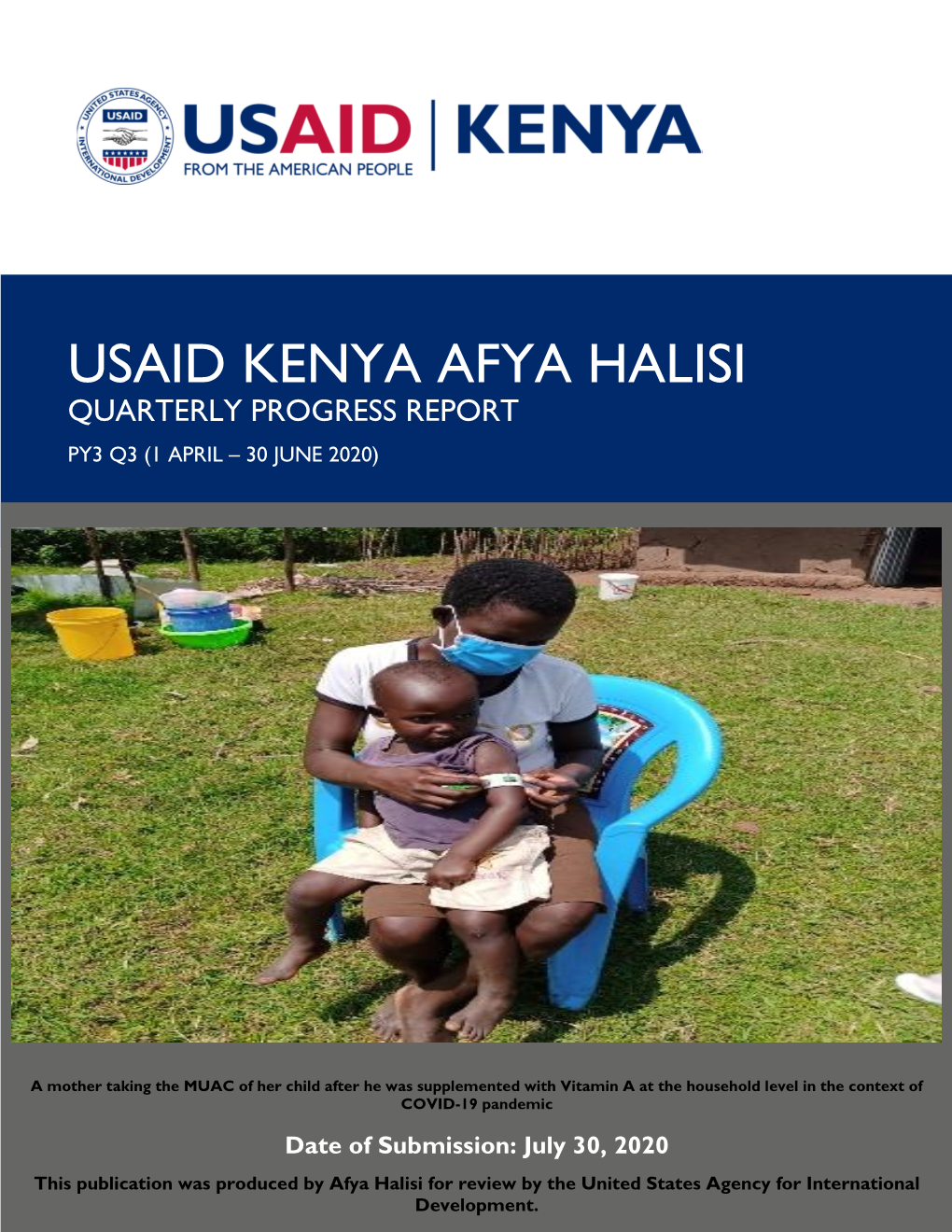 Usaid Kenya Afya Halisi Quarterly Progress Report Py3 Q3 (1 April – 30 June 2020)