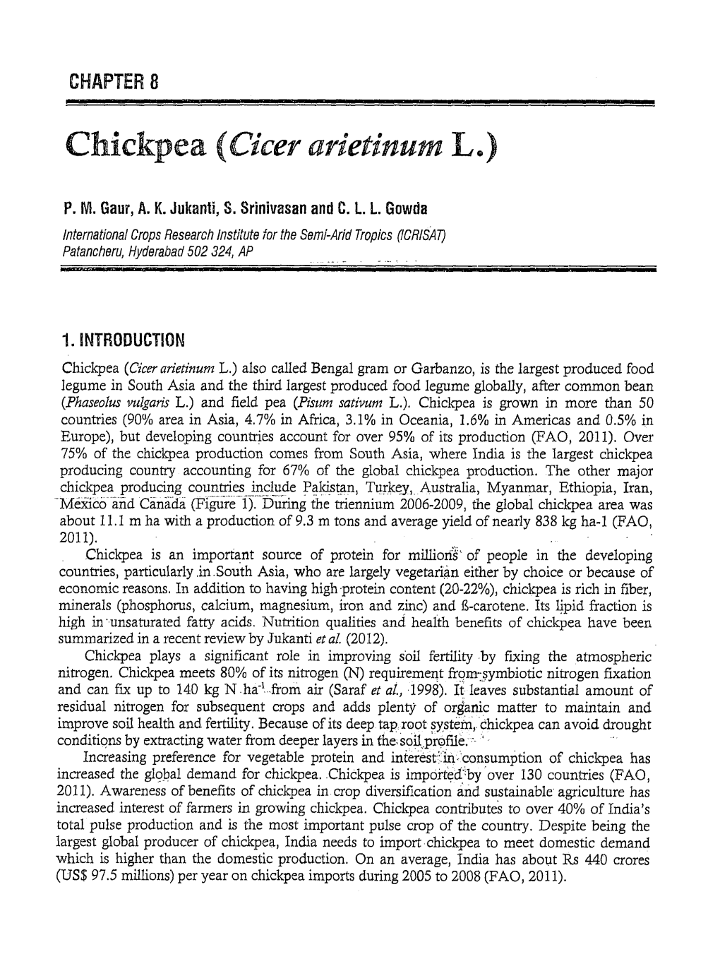 Chickpea (Cicer Arietinum L.)