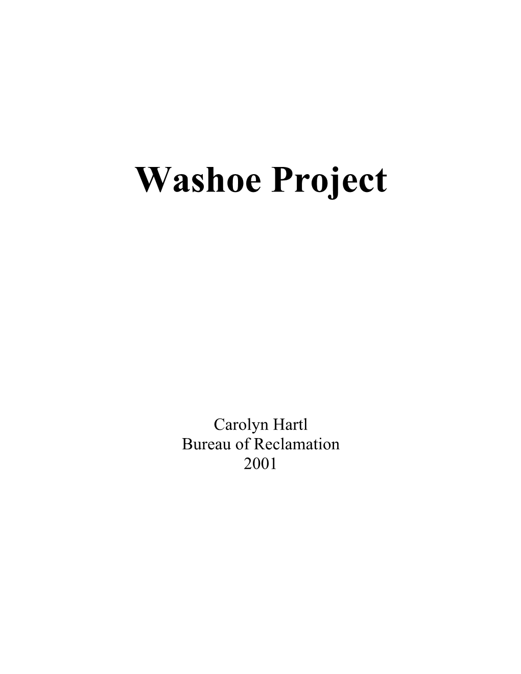 Washoe Project