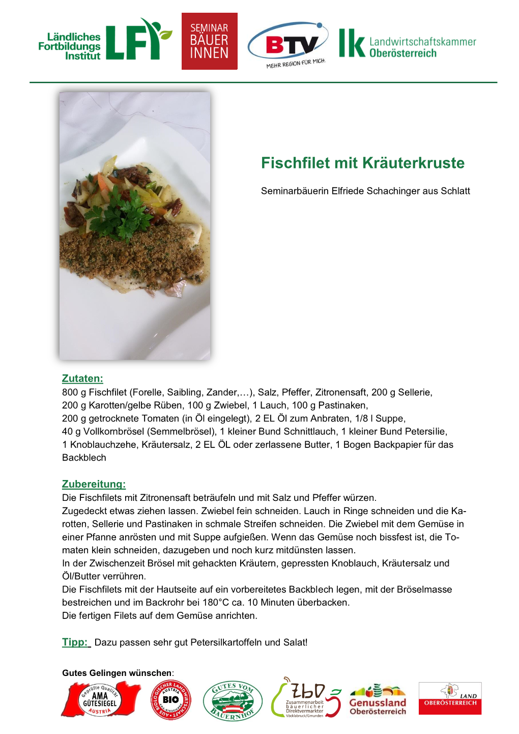 Fischfilet Mit Kräuterkruste