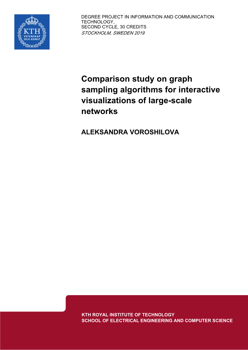 Comparison Study on Graph Sampling Algorithms for Interactive Visualizations of Large-Scale Networks