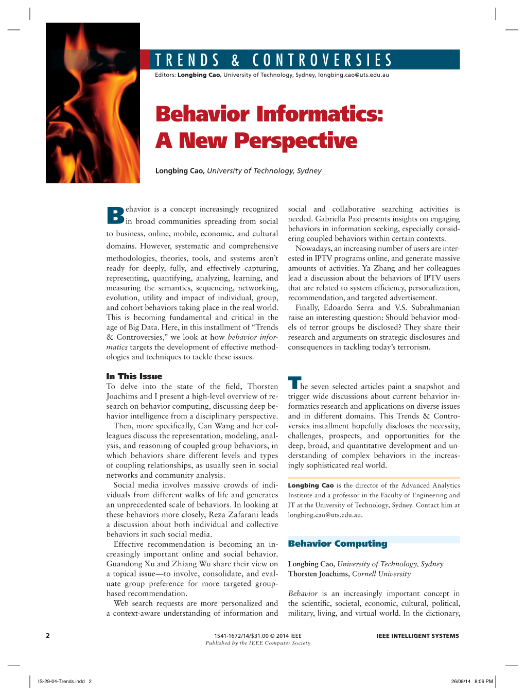 Behavior Informatics: a New Perspective