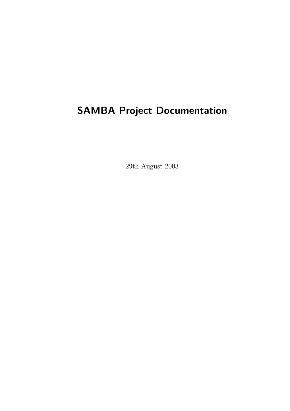 SAMBA Project Documentation