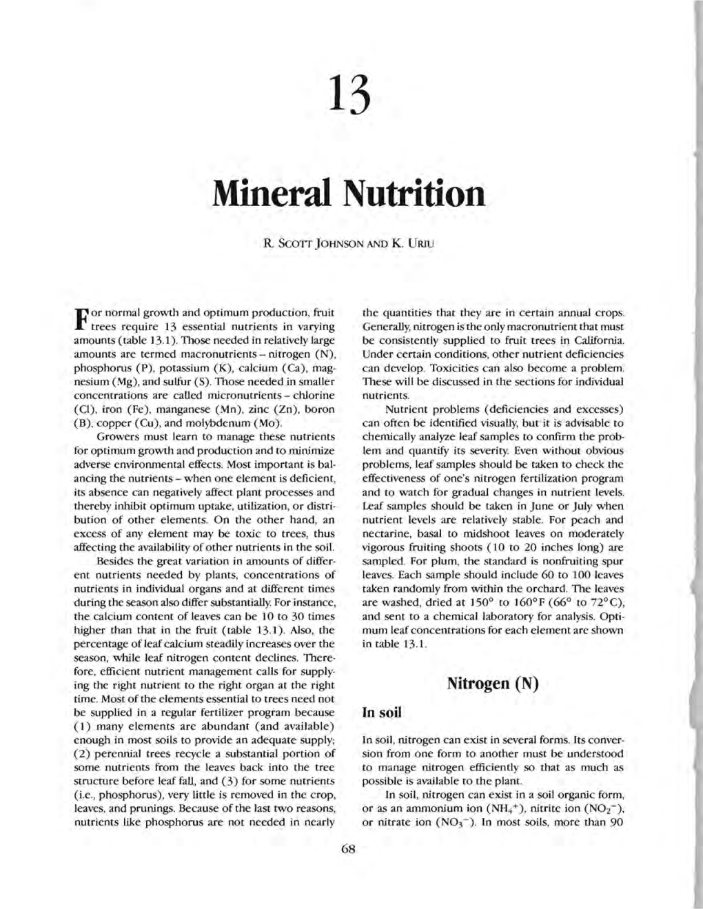 Mineral Nutrition