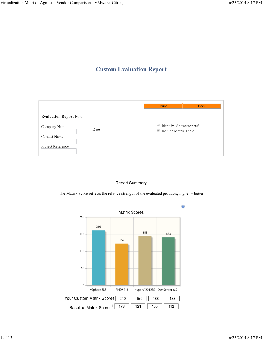 Custom Evaluation Report