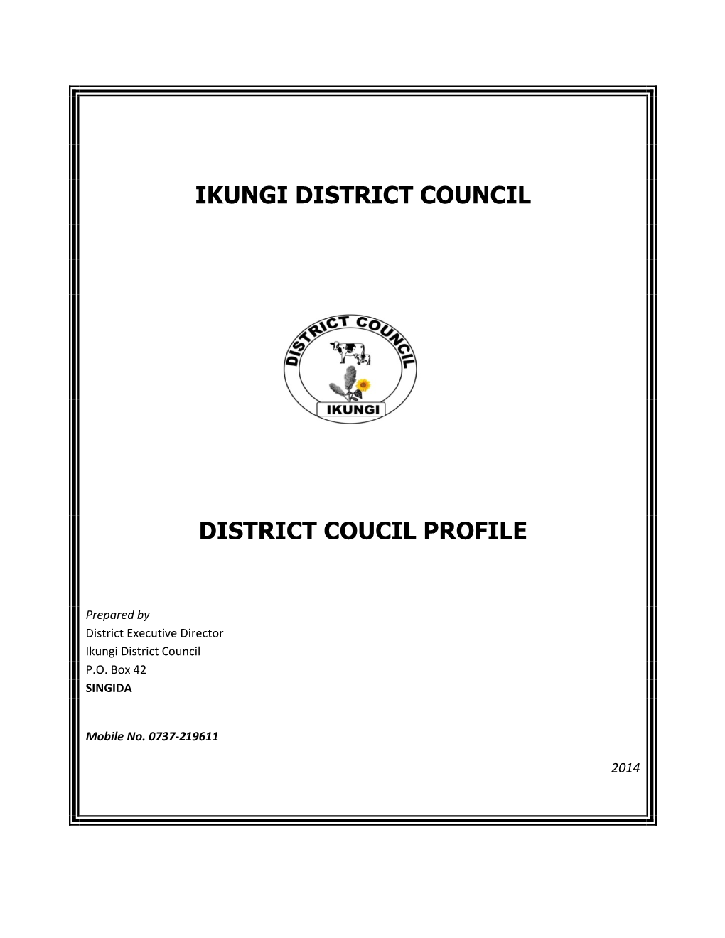 Ikungi District Council District Coucil Profile