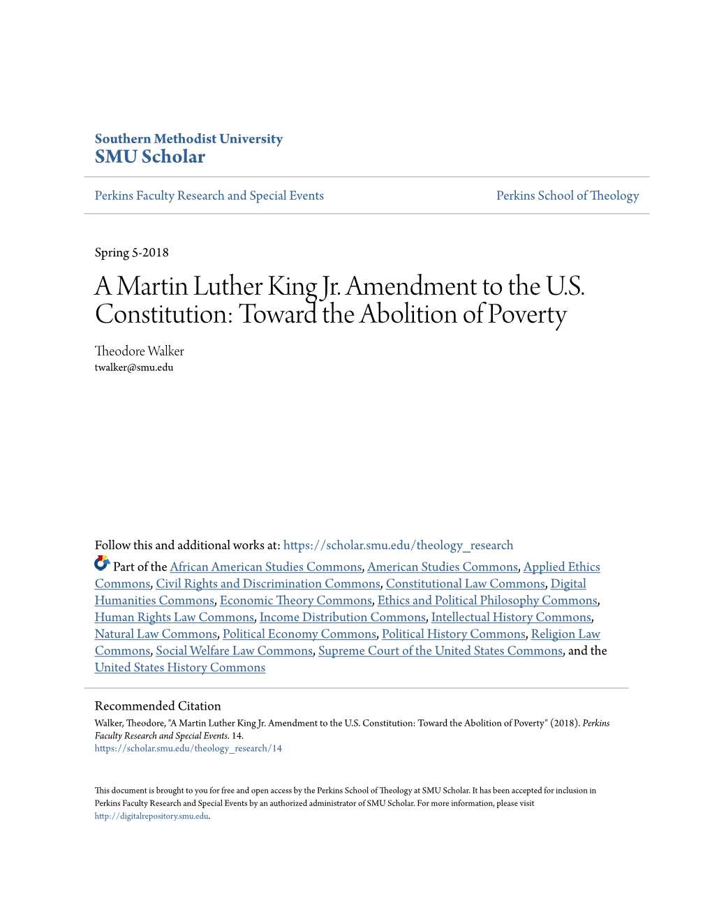 A Martin Luther King Jr. Amendment to the US Constitution