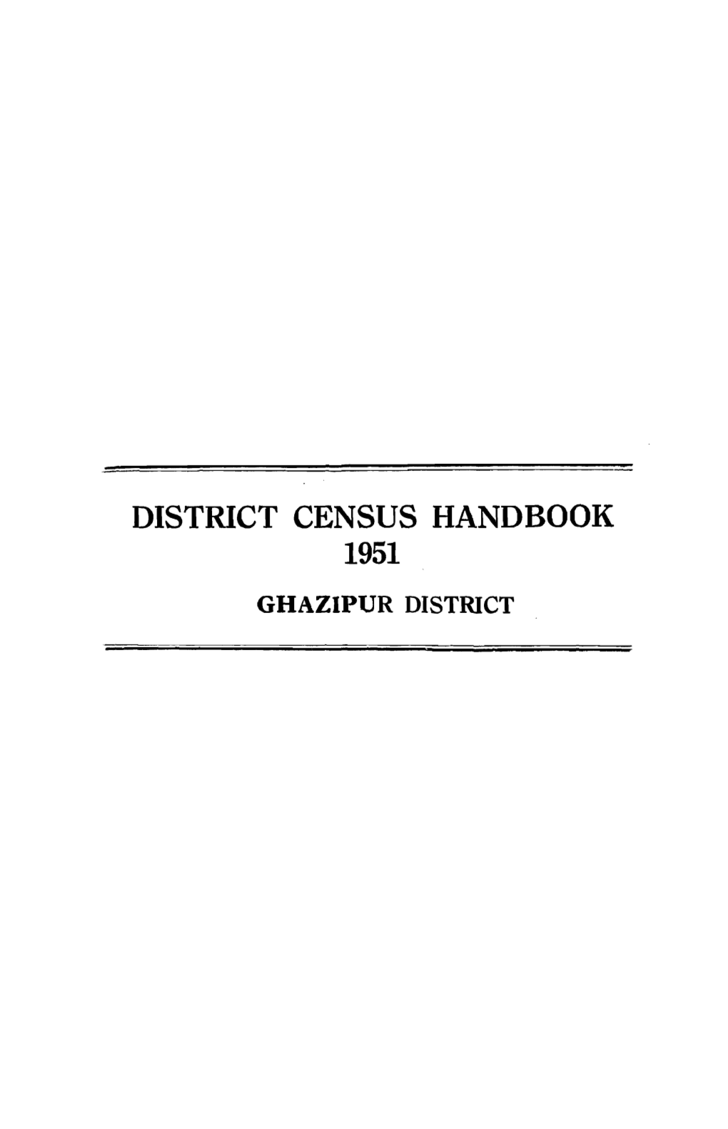 District Census Handbook 30-Ghazipur, Uttar Pradesh
