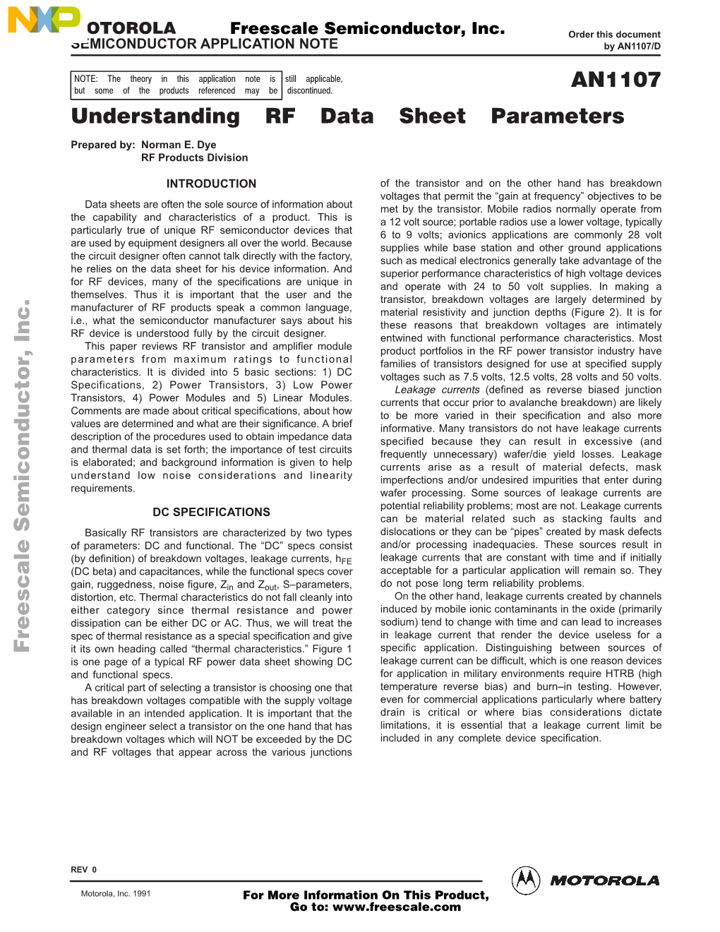 AN1107: Understanding RF Data Sheet Parameters