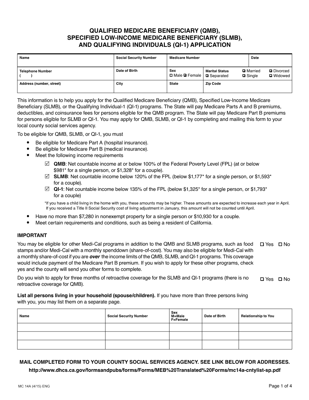 QMB, SLMB, and QI-1 Programs