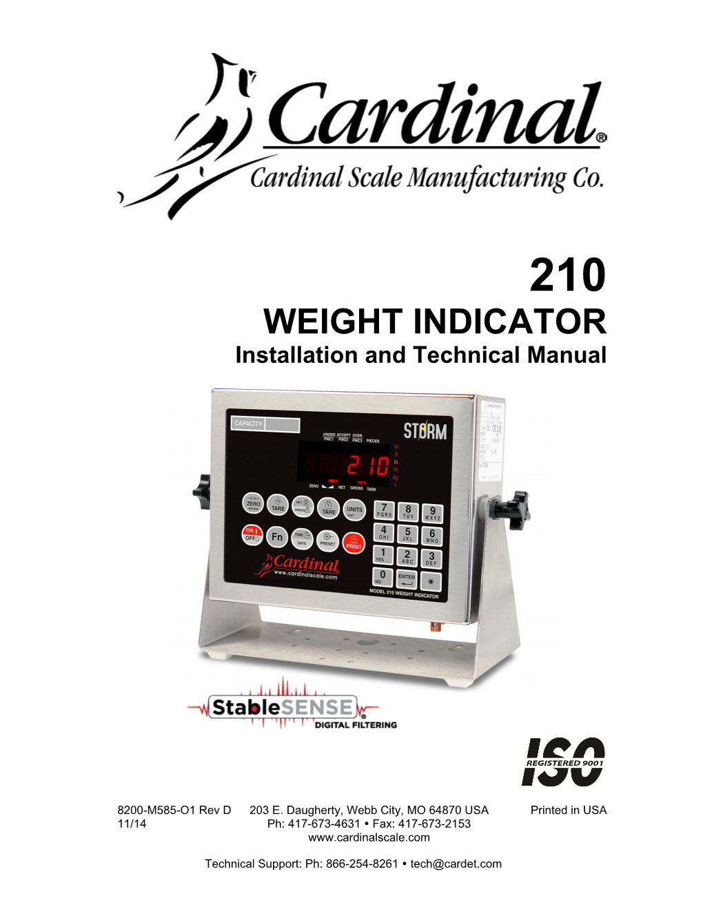 WEIGHT INDICATOR Installation and Technical Manual