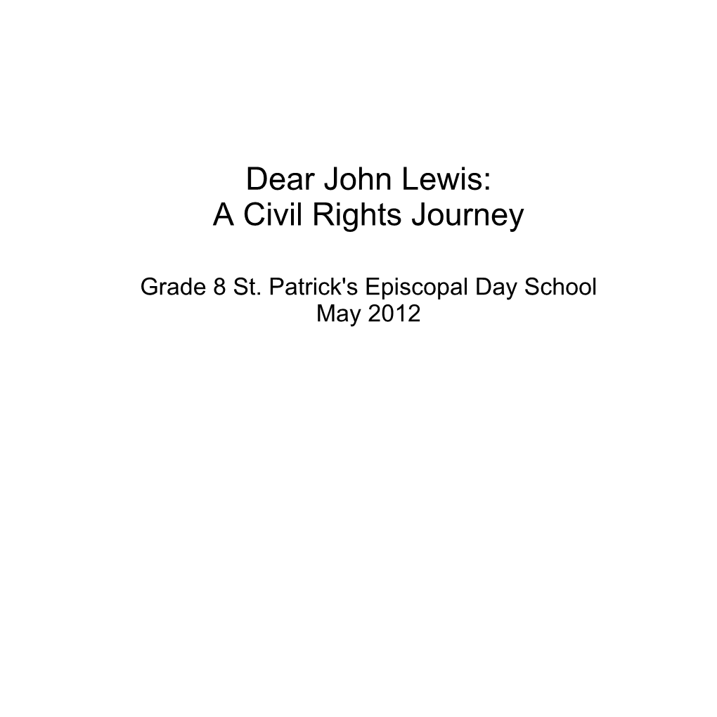 Dear John Lewis: a Civil Rights Journey