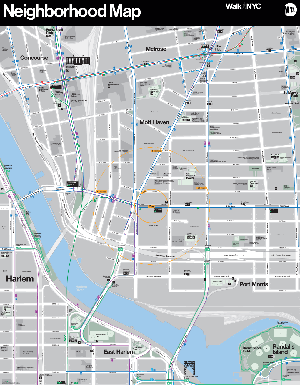 Randalls Island East Harlem Port Morris Concourse Mott Haven Melrose
