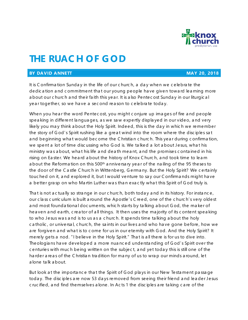 The Ruach of God