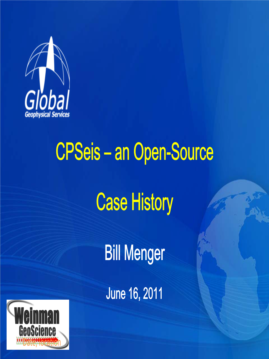 Cpseis – an Open-Source Case History