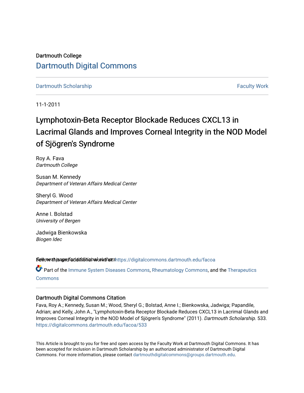 Lymphotoxin-Beta Receptor Blockade Reduces CXCL13 in Lacrimal Glands and Improves Corneal Integrity in the NOD Model of Sjögren's Syndrome